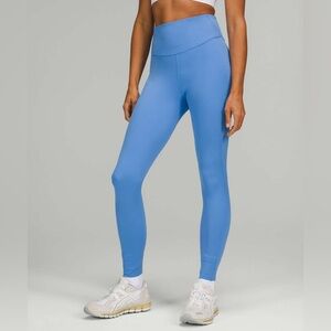 Lululemon Base Pace High Rise Running Tight - Brushed Nulux in Blue Nile
